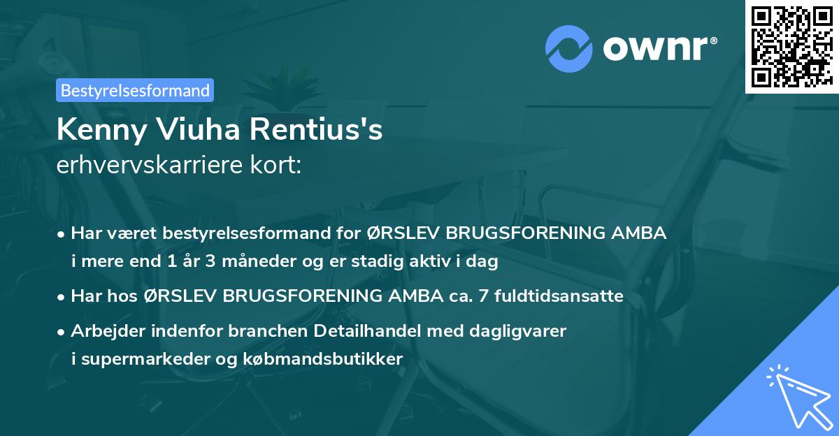Kenny Viuha Rentius's erhvervskarriere kort