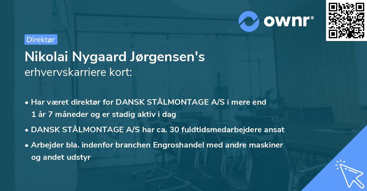 Nikolai Nygaard Jørgensen's erhvervskarriere kort