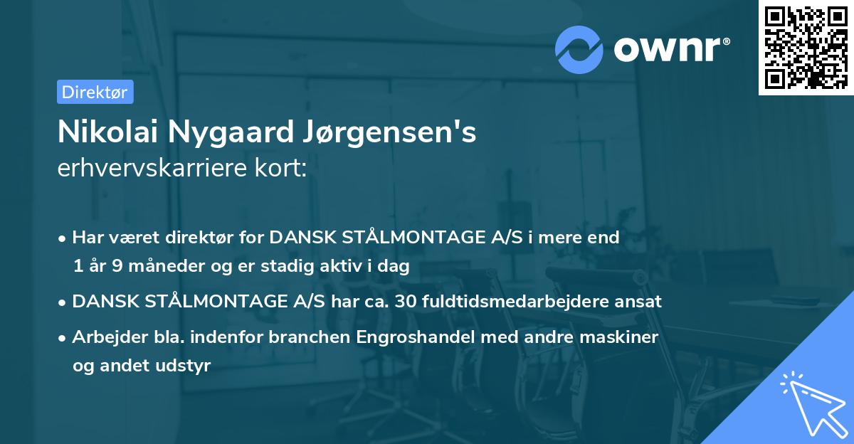 Nikolai Nygaard Jørgensen's erhvervskarriere kort