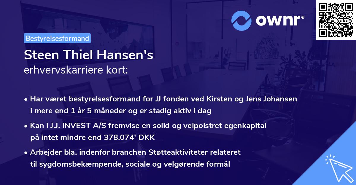 Steen Thiel Hansen's erhvervskarriere kort