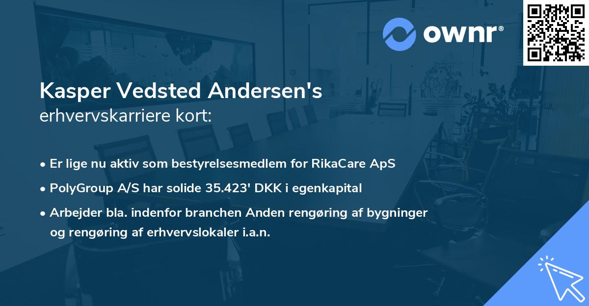 Kasper Vedsted Andersen's erhvervskarriere kort