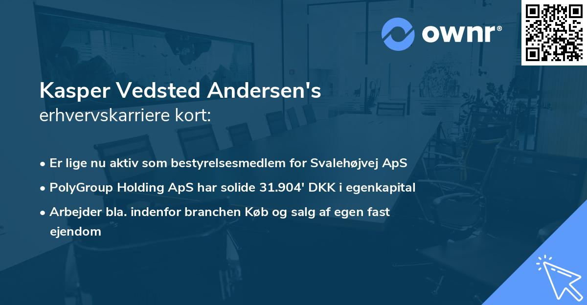 Kasper Vedsted Andersen's erhvervskarriere kort
