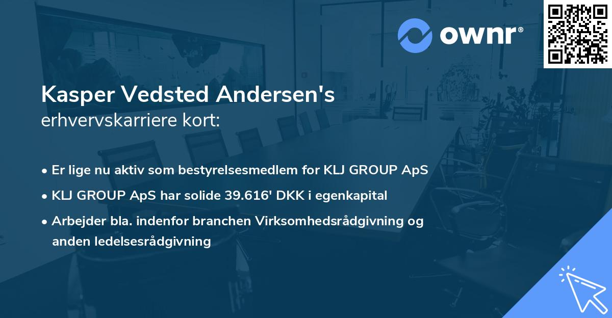 Kasper Vedsted Andersen's erhvervskarriere kort