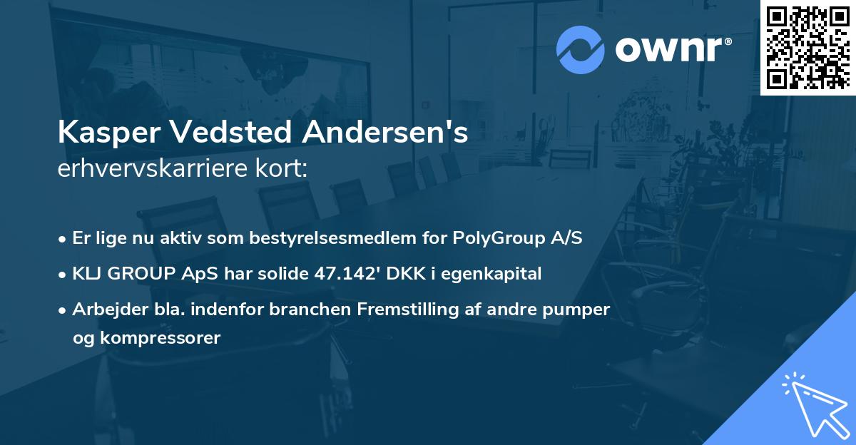 Kasper Vedsted Andersen's erhvervskarriere kort