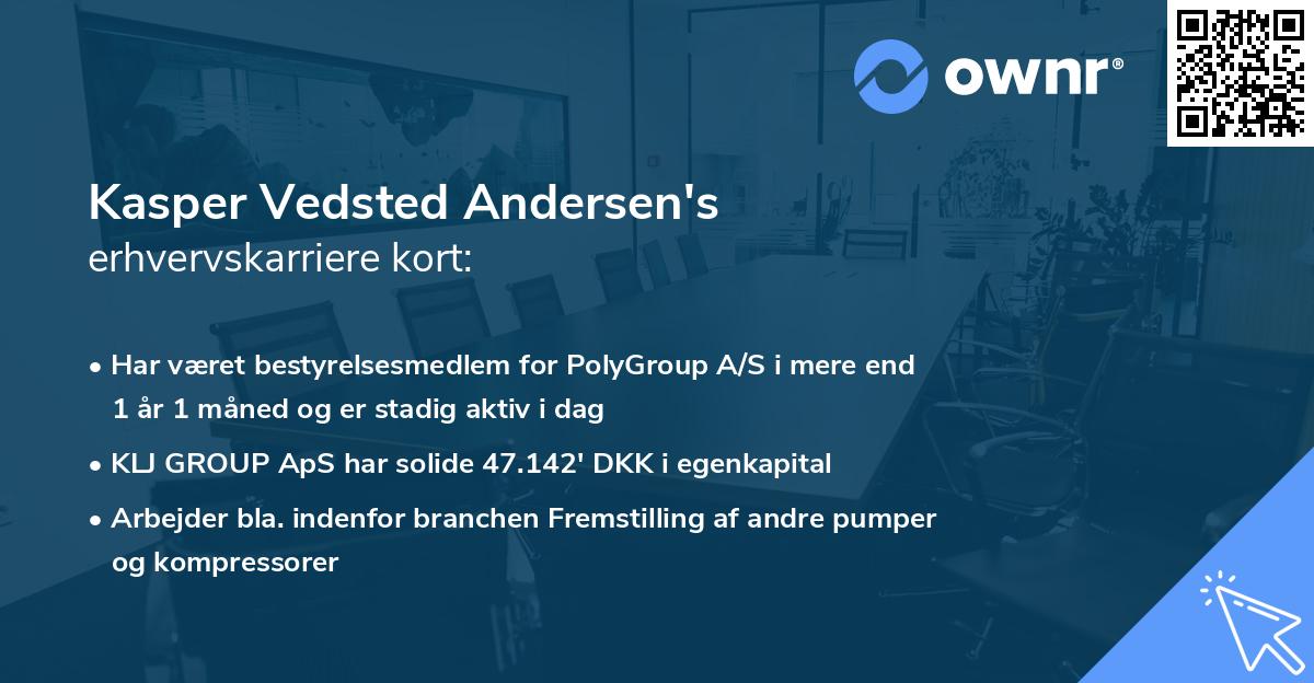 Kasper Vedsted Andersen's erhvervskarriere kort