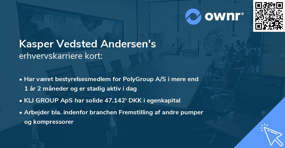 Kasper Vedsted Andersen's erhvervskarriere kort