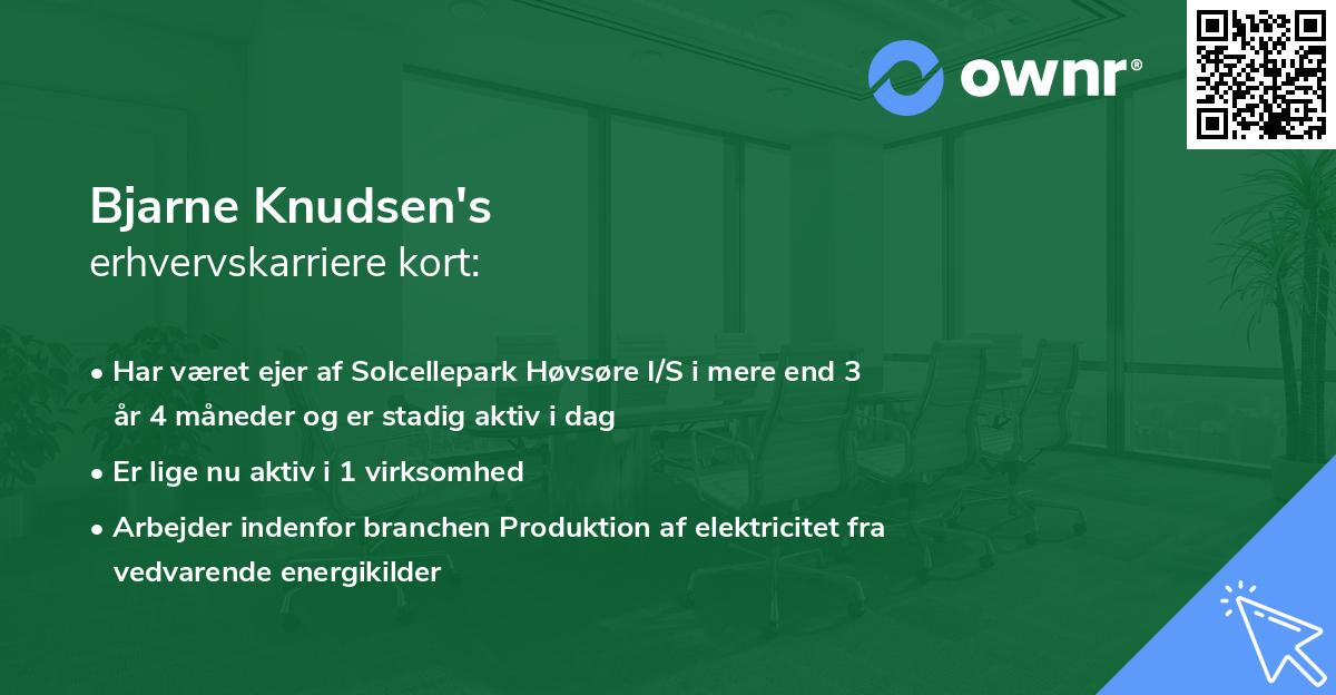 Bjarne Knudsen's erhvervskarriere kort