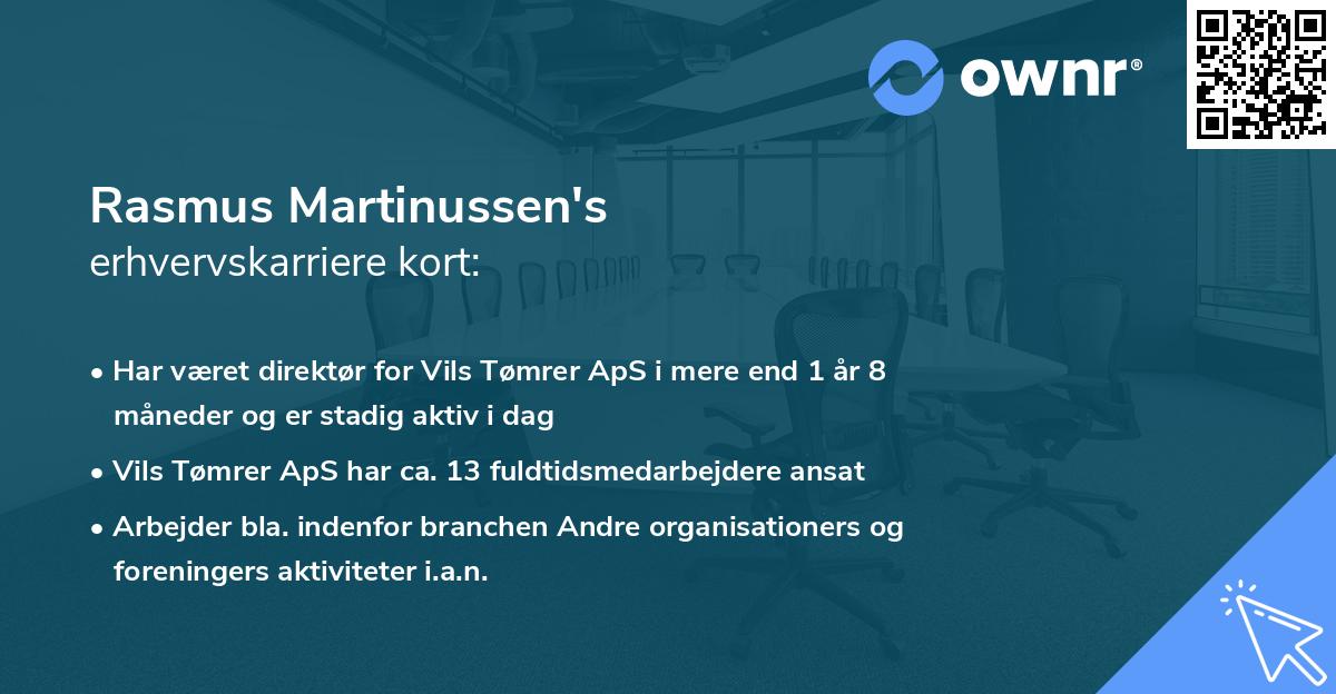 Rasmus Martinussen's erhvervskarriere kort
