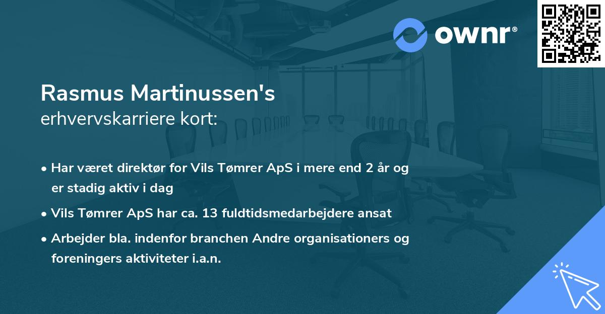 Rasmus Martinussen's erhvervskarriere kort