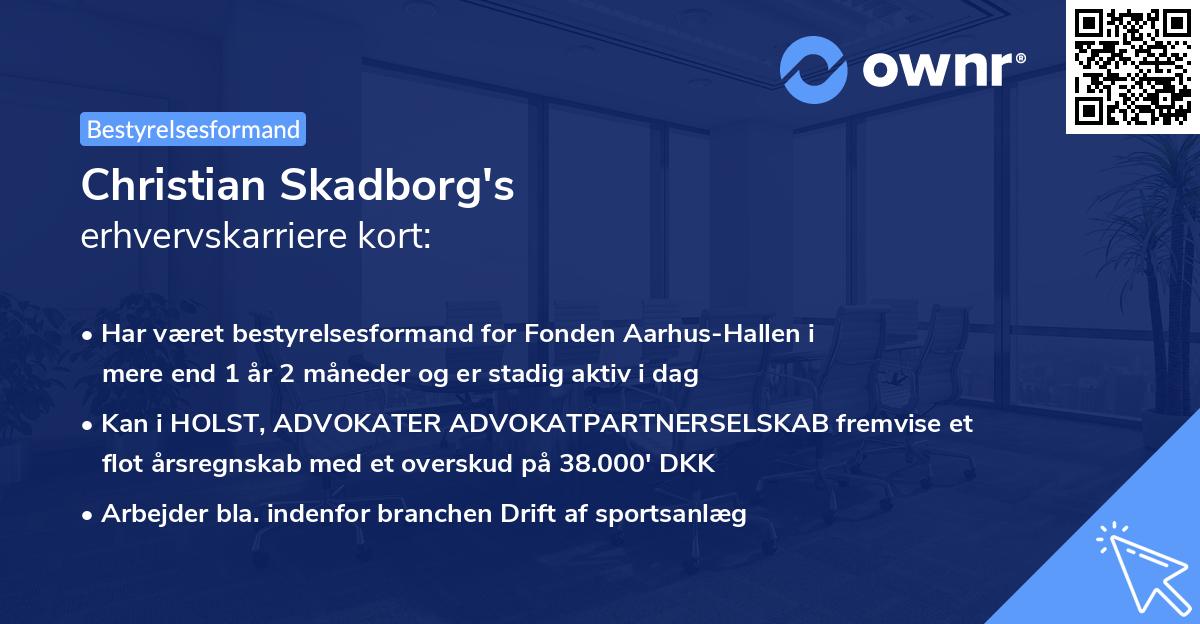 Christian Skadborg's erhvervskarriere kort