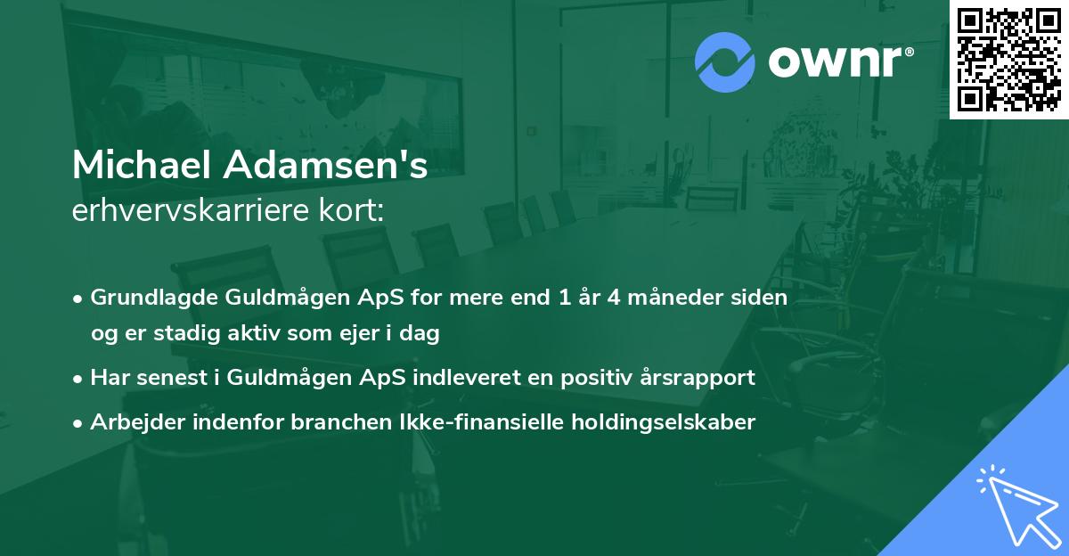 Michael Adamsen's erhvervskarriere kort