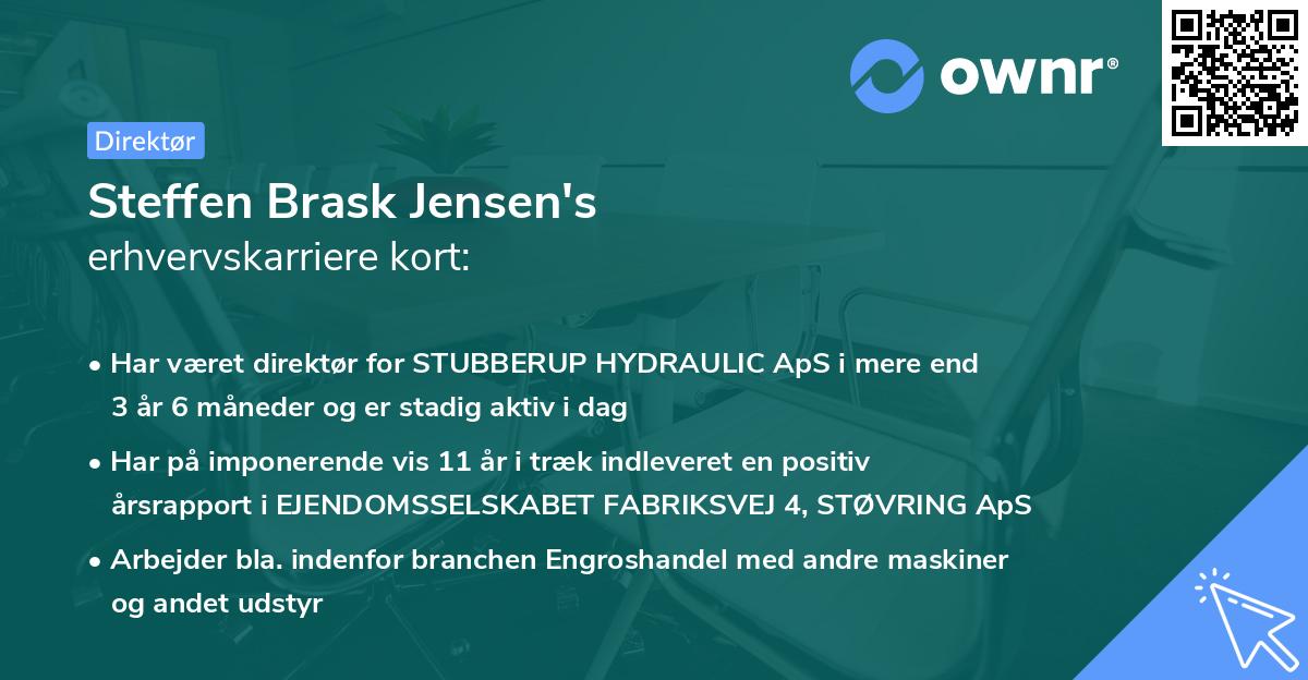 Steffen Brask Jensen's erhvervskarriere kort