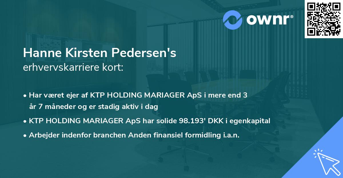 Hanne Kirsten Pedersen's erhvervskarriere kort