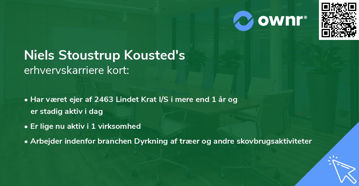 Niels Stoustrup Kousted's erhvervskarriere kort