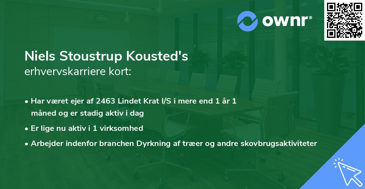 Niels Stoustrup Kousted's erhvervskarriere kort