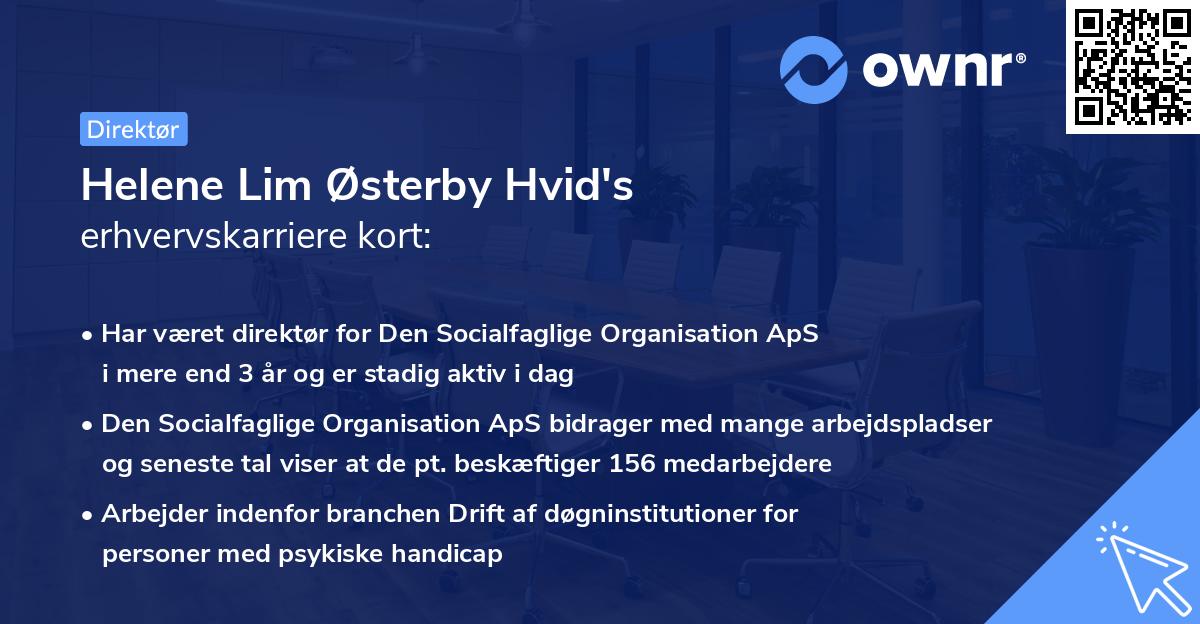 Helene Lim Østerby Hvid's erhvervskarriere kort