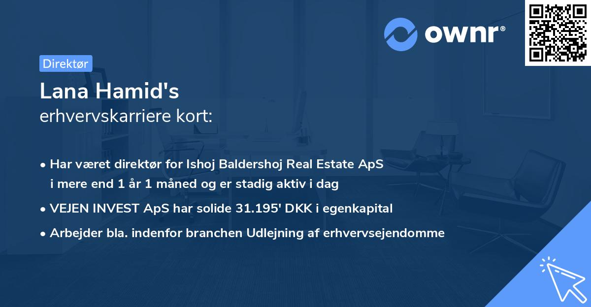 Lana Hamid's erhvervskarriere kort