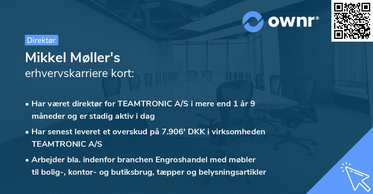 Mikkel Møller's erhvervskarriere kort