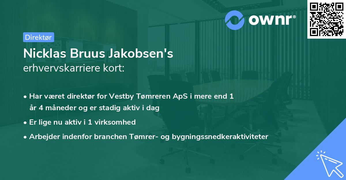 Nicklas Bruus Jakobsen's erhvervskarriere kort