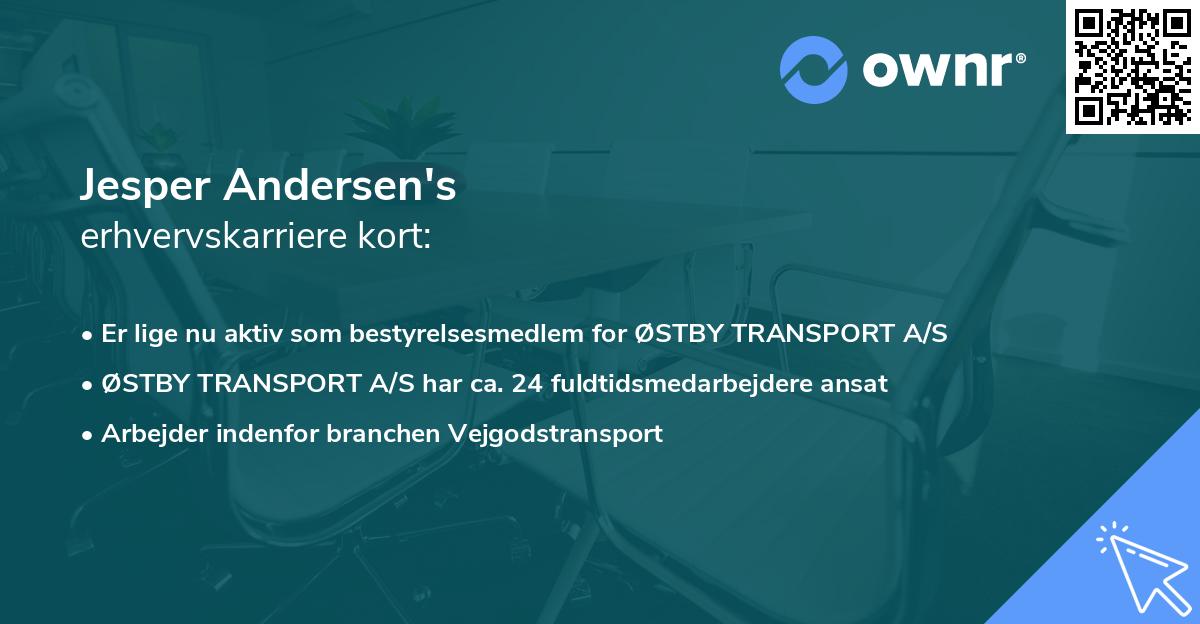 Jesper Andersen's erhvervskarriere kort