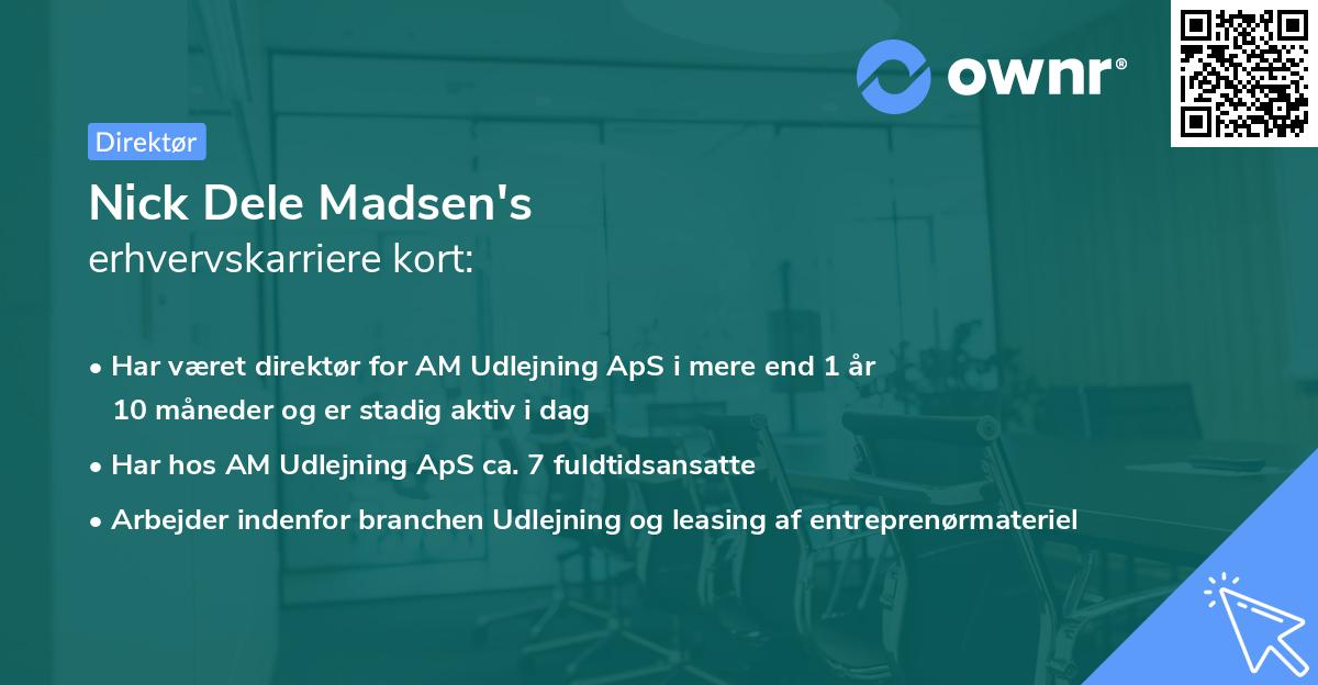 Nick Dele Madsen's erhvervskarriere kort