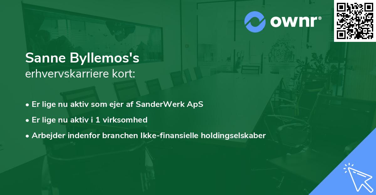 Sanne Byllemos's erhvervskarriere kort