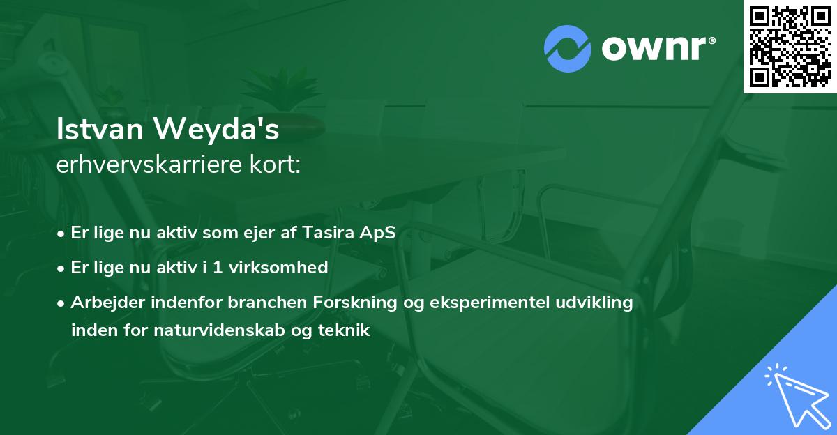 Istvan Weyda's erhvervskarriere kort