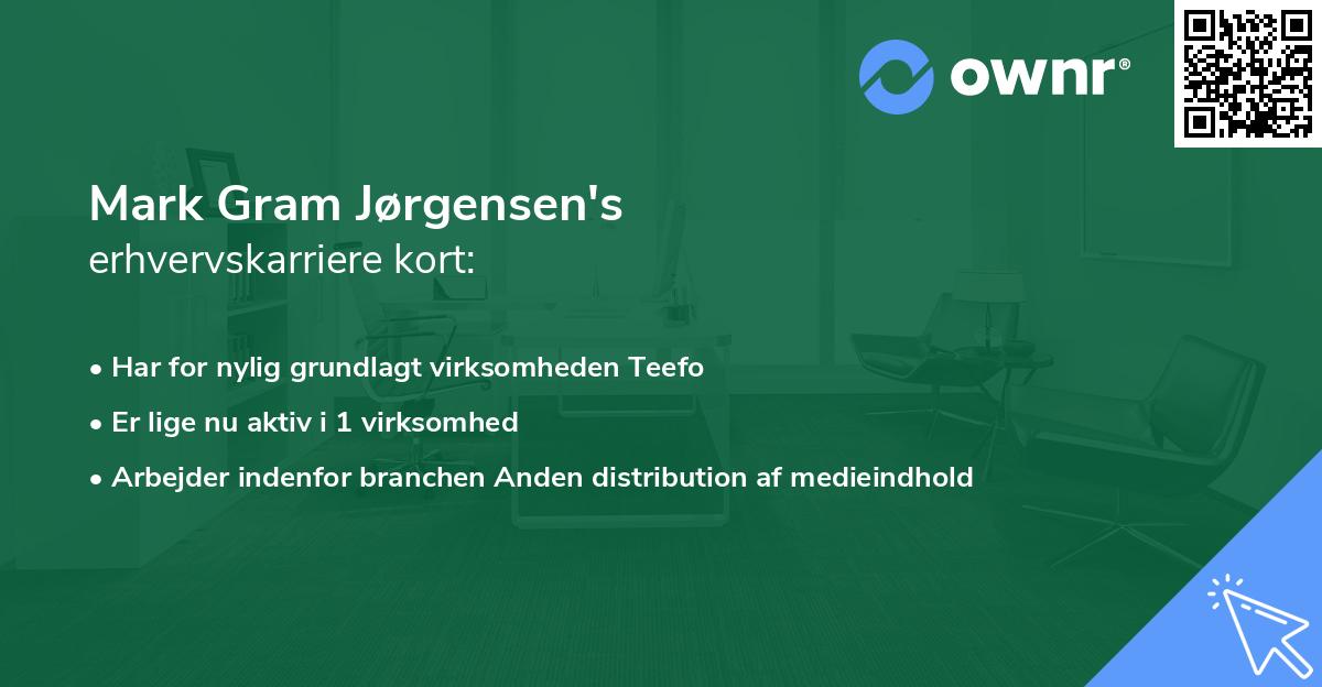 Mark Gram Jørgensen's erhvervskarriere kort