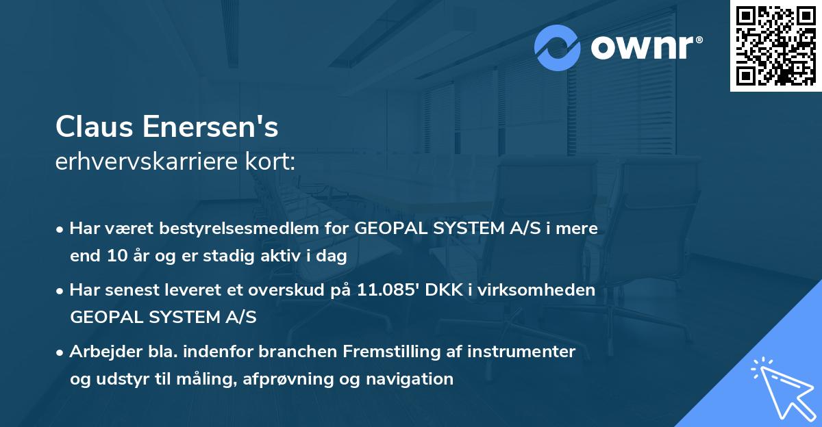 Claus Enersen's erhvervskarriere kort
