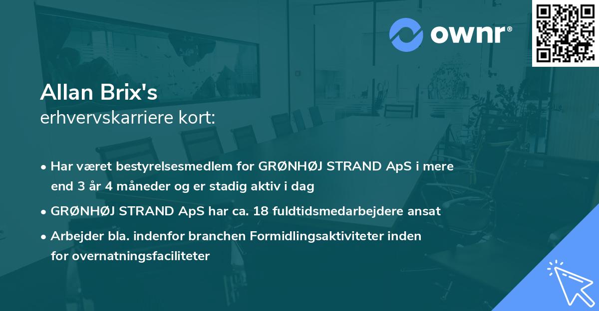 Allan Brix's erhvervskarriere kort