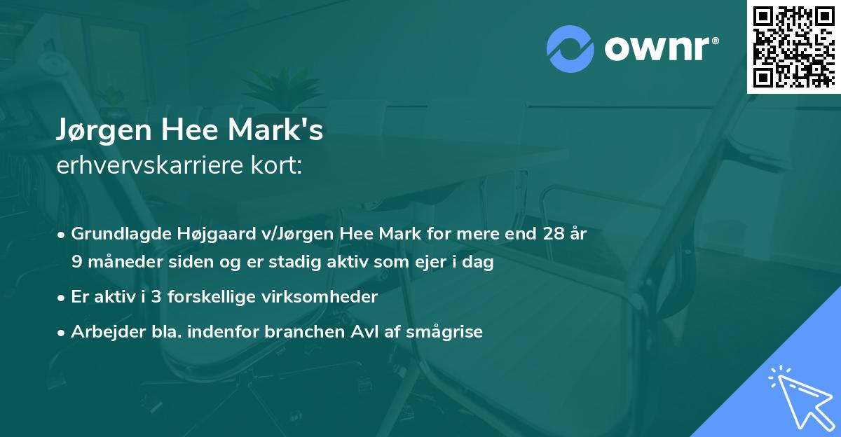 Jørgen Hee Mark's erhvervskarriere kort