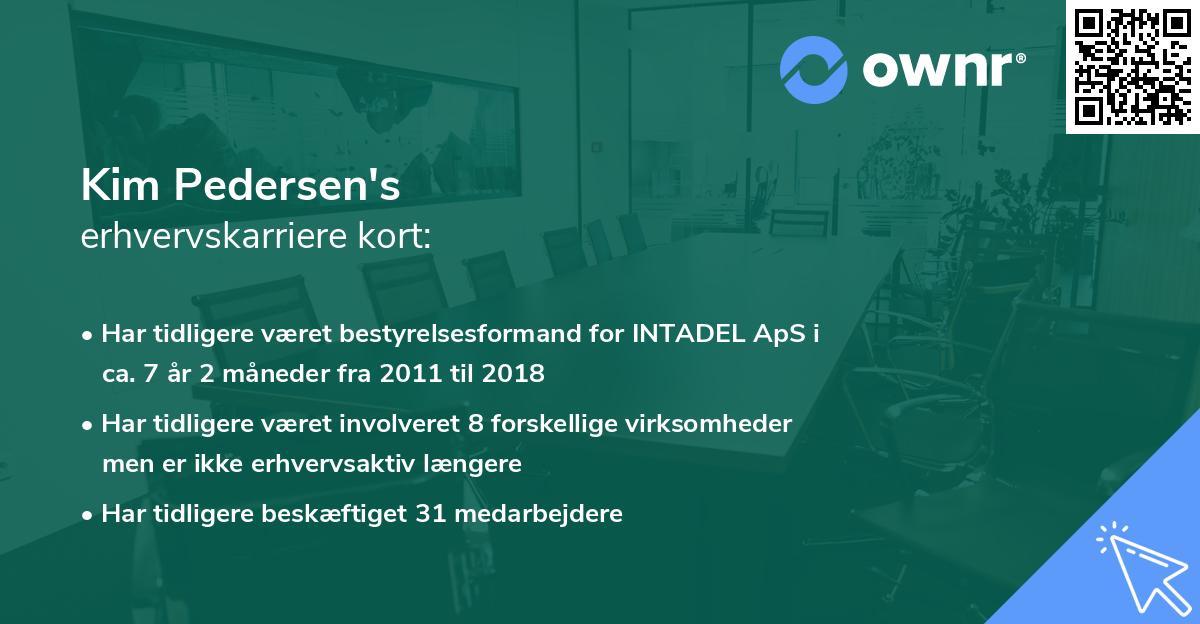Kim Pedersen's erhvervskarriere kort