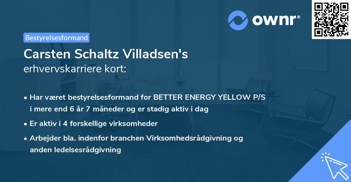 Carsten Schaltz Villadsen's erhvervskarriere kort