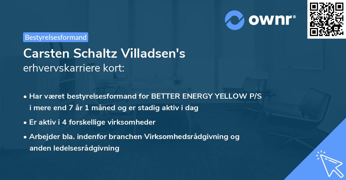 Carsten Schaltz Villadsen's erhvervskarriere kort