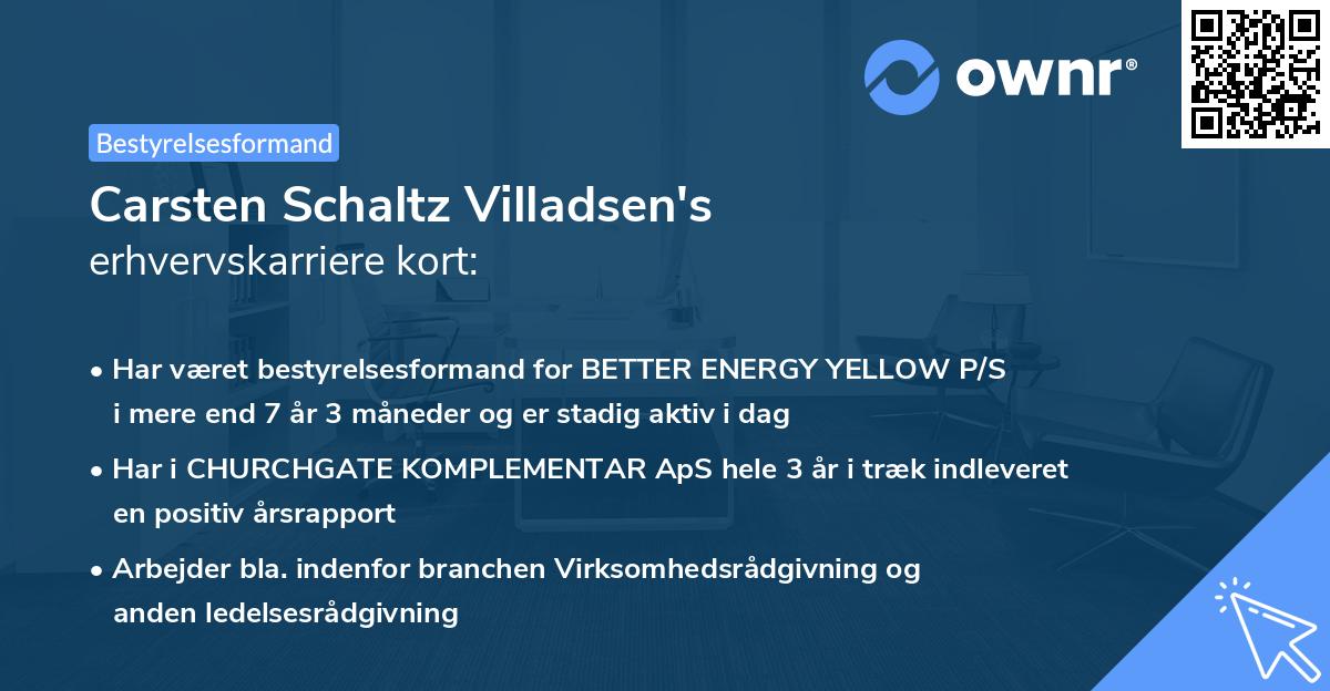 Carsten Schaltz Villadsen's erhvervskarriere kort