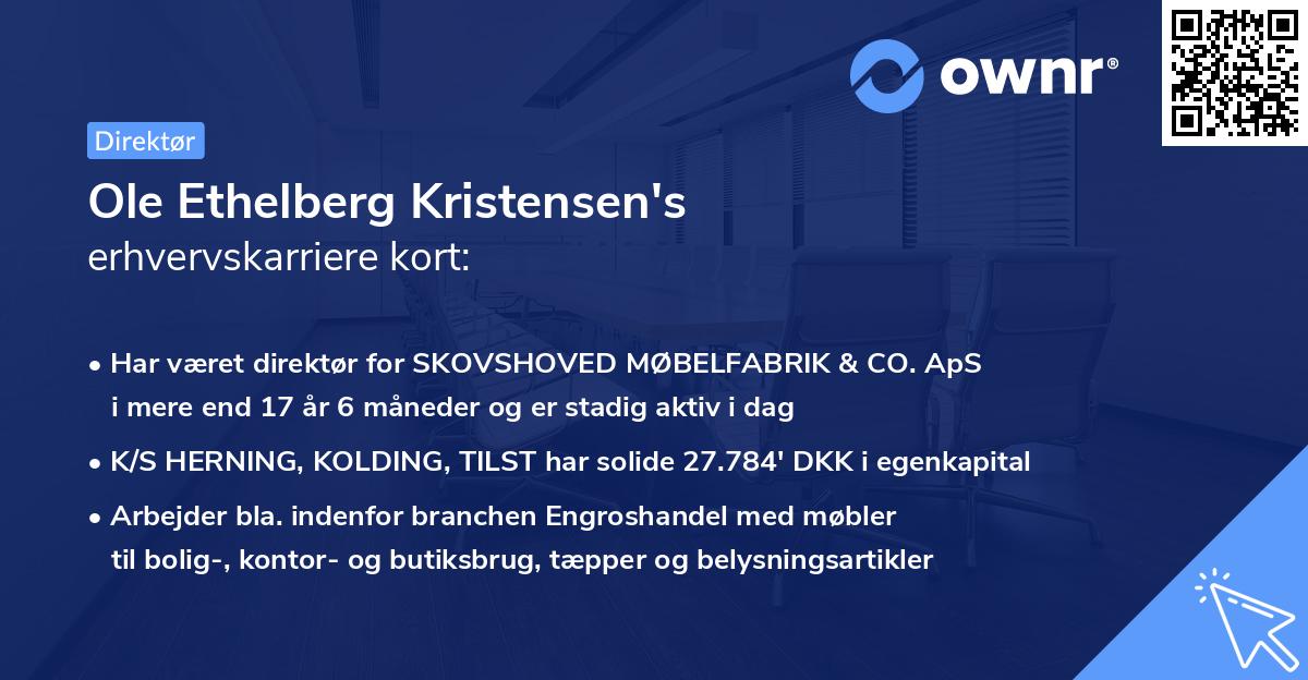 Ole Ethelberg Kristensen's erhvervskarriere kort