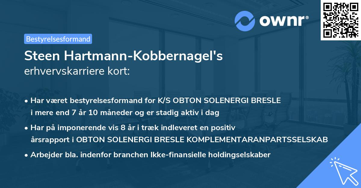 Steen Hartmann-Kobbernagel's erhvervskarriere kort