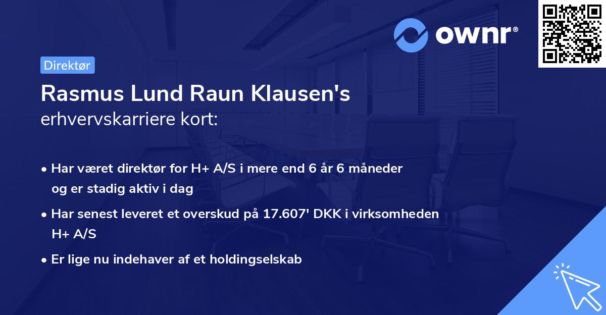 Rasmus Lund Raun Klausen's erhvervskarriere kort