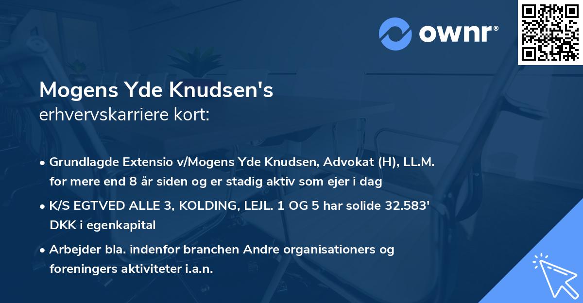 Mogens Yde Knudsen's erhvervskarriere kort