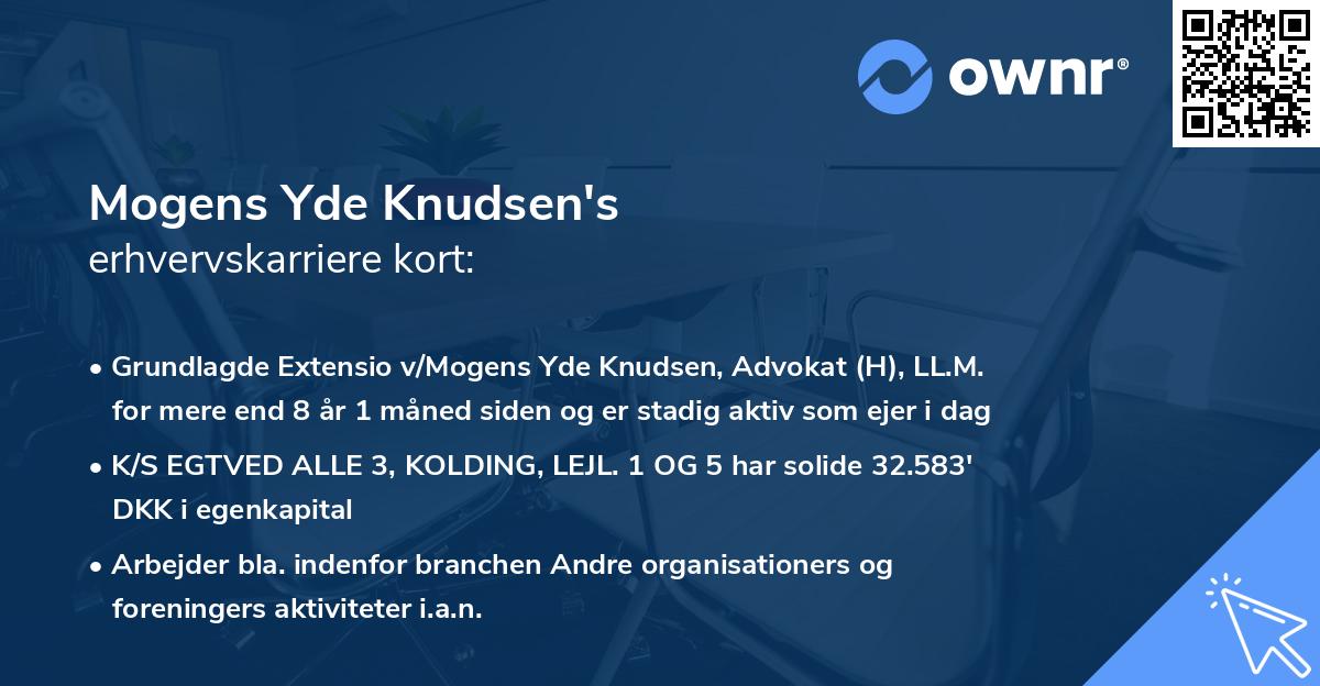 Mogens Yde Knudsen's erhvervskarriere kort