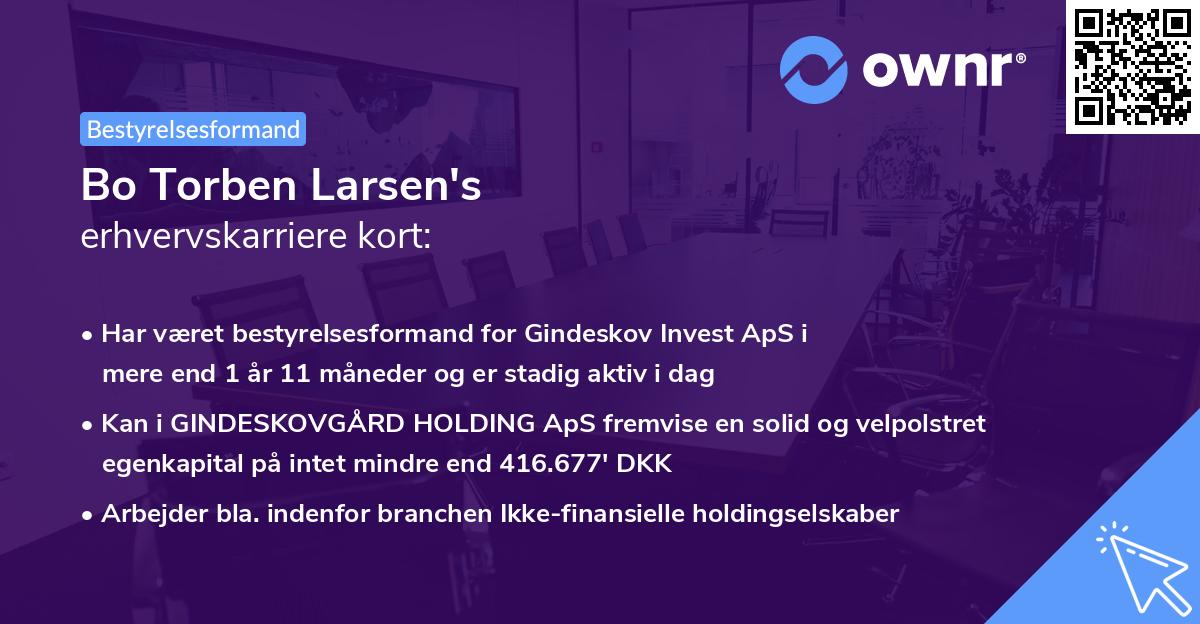 Bo Torben Larsen's erhvervskarriere kort