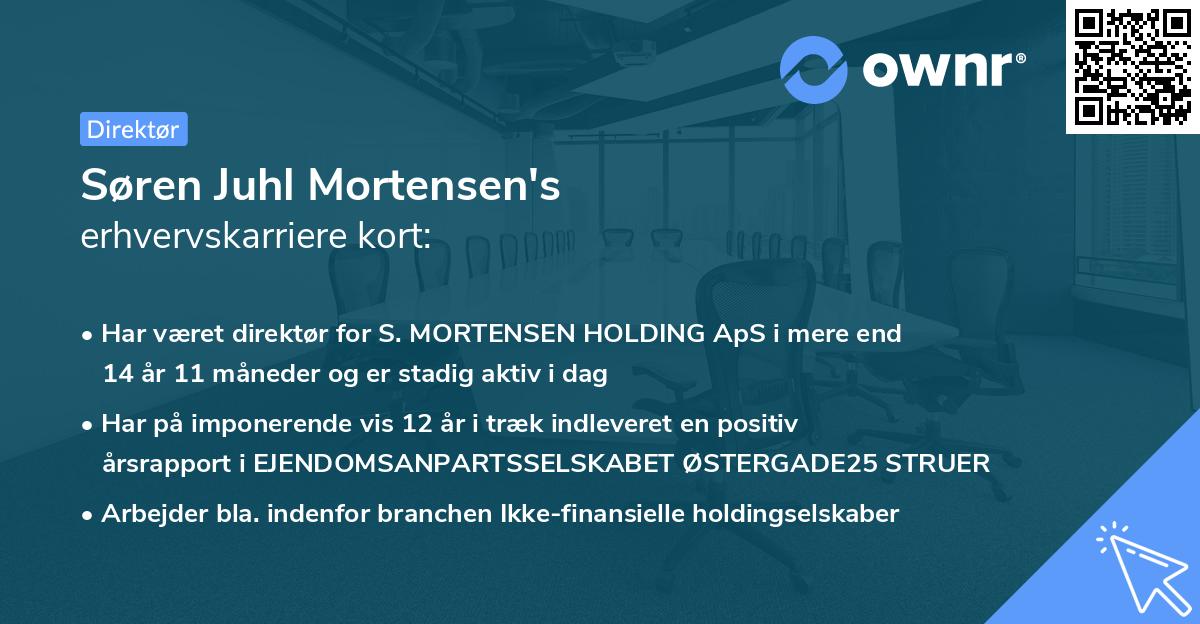 Søren Juhl Mortensen's erhvervskarriere kort