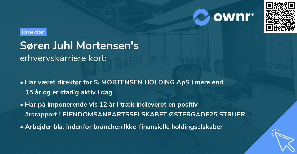 Søren Juhl Mortensen's erhvervskarriere kort