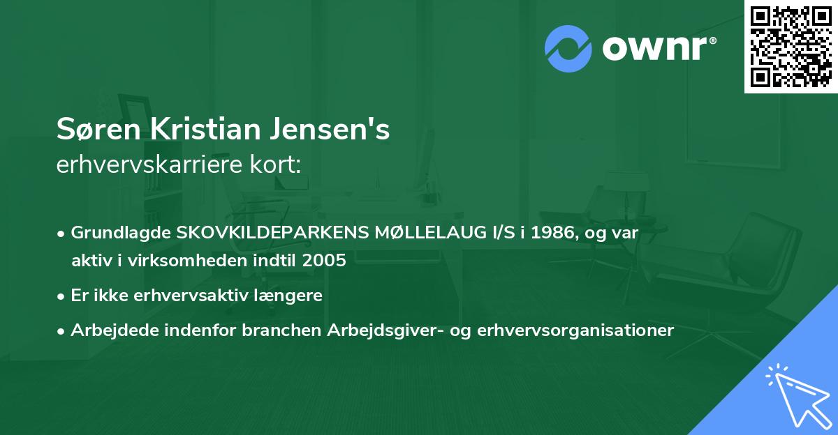 Søren Kristian Jensen's erhvervskarriere kort