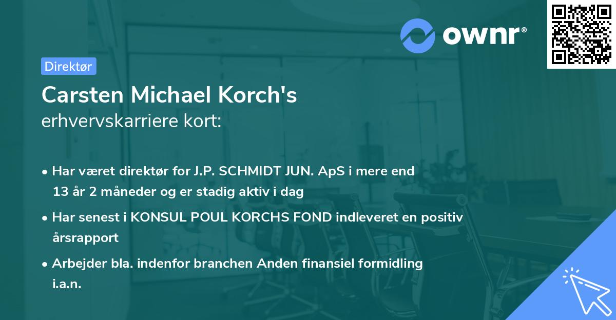 Carsten Michael Korch's erhvervskarriere kort