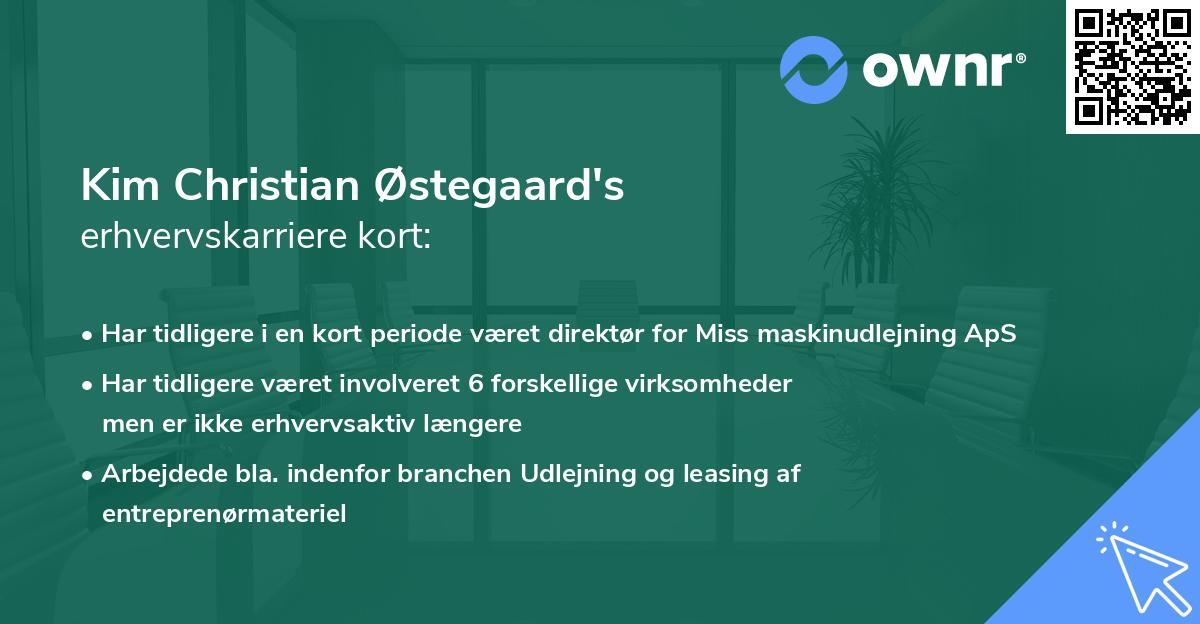 Kim Christian Østegaard's erhvervskarriere kort