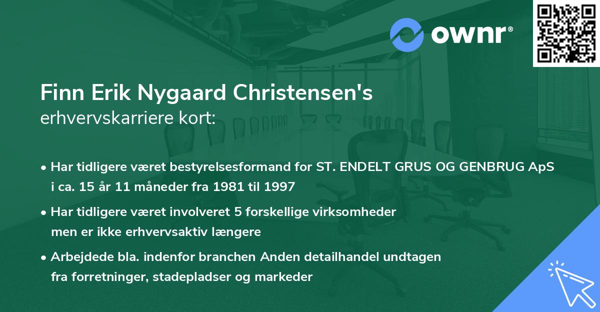 Finn Erik Nygaard Christensen's erhvervskarriere kort
