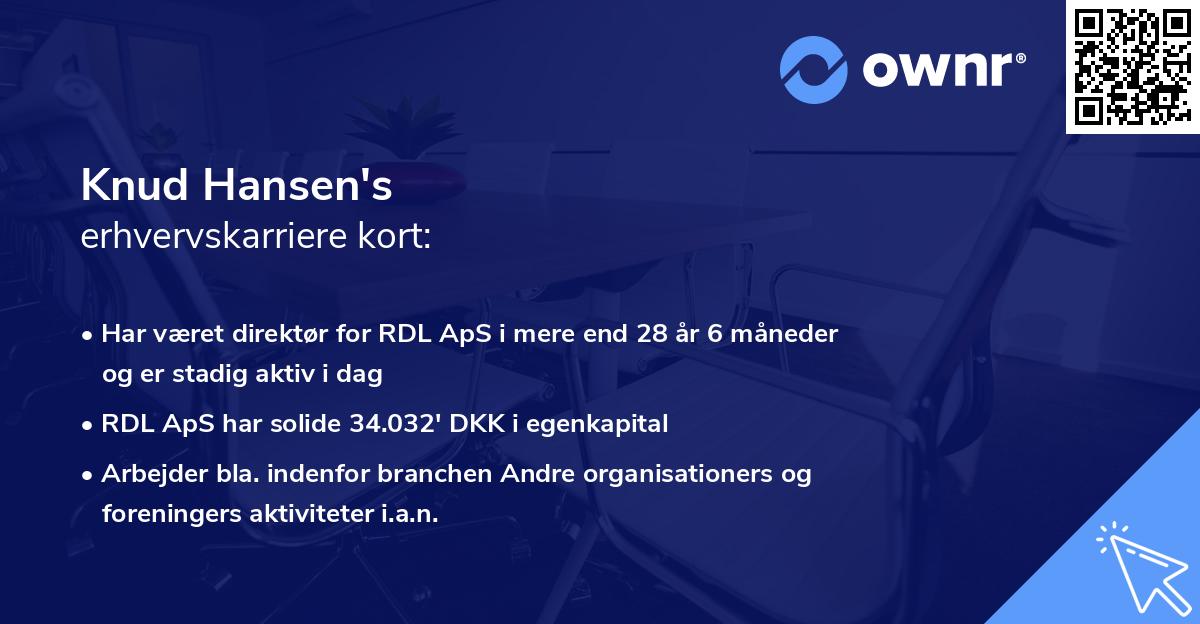 Knud Hansen's erhvervskarriere kort