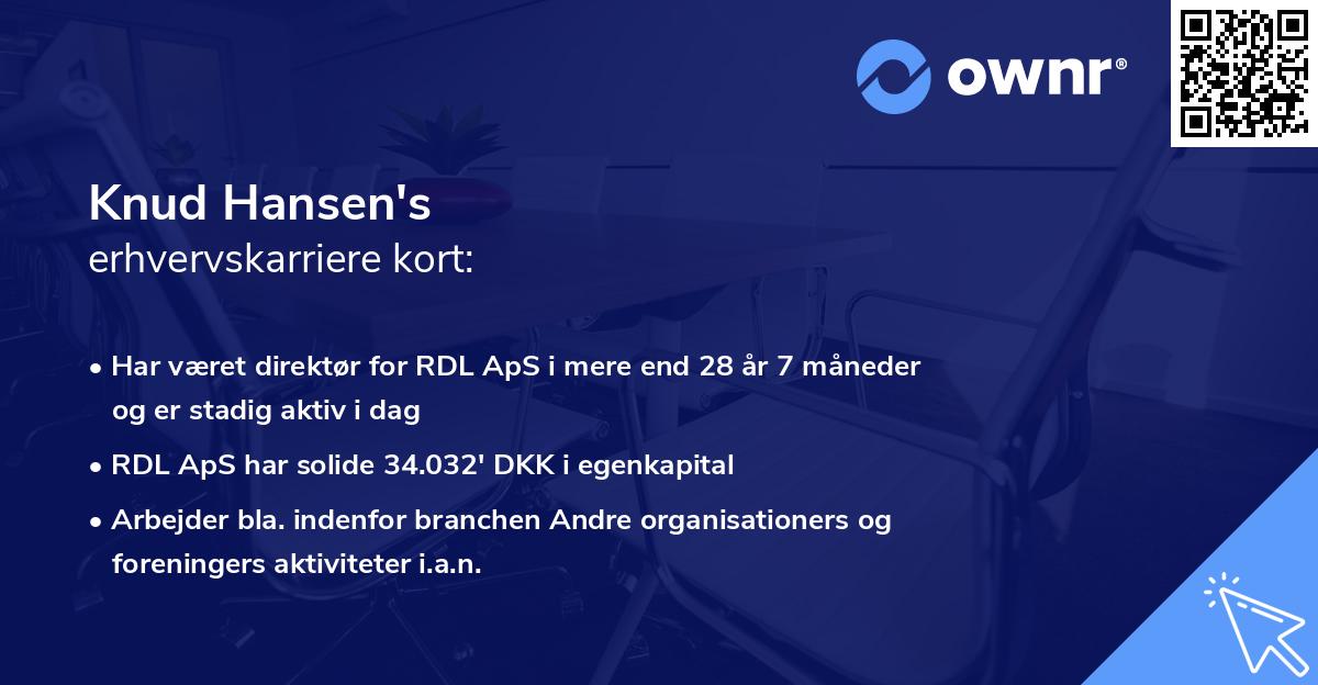 Knud Hansen's erhvervskarriere kort