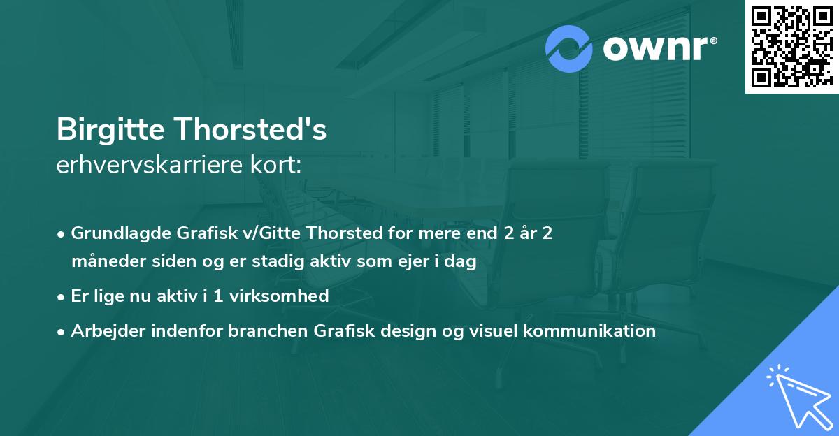 Birgitte Thorsted's erhvervskarriere kort